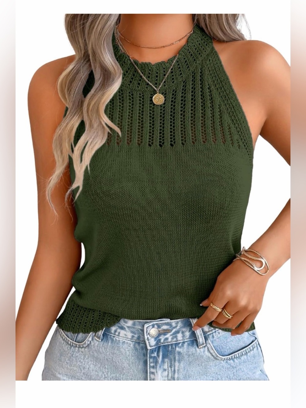 🆕 Racerback High Neck Lightweight Sweater Vest